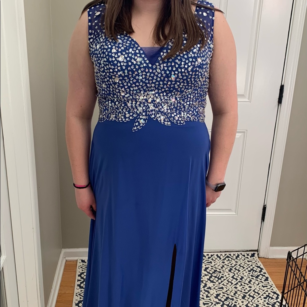 Royal Blue prom dress with beautiful beading